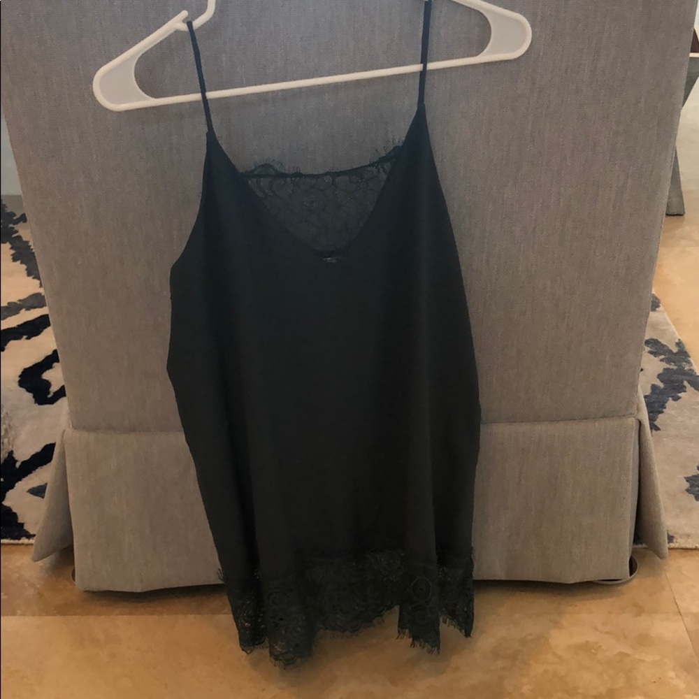 Lace cami olive green teal